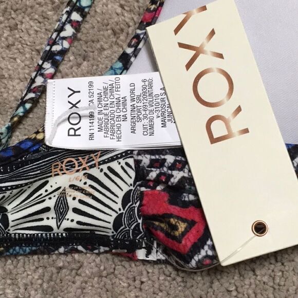 ROXY multicolored wrap bikini top. NWT - Picture 10 of 10
